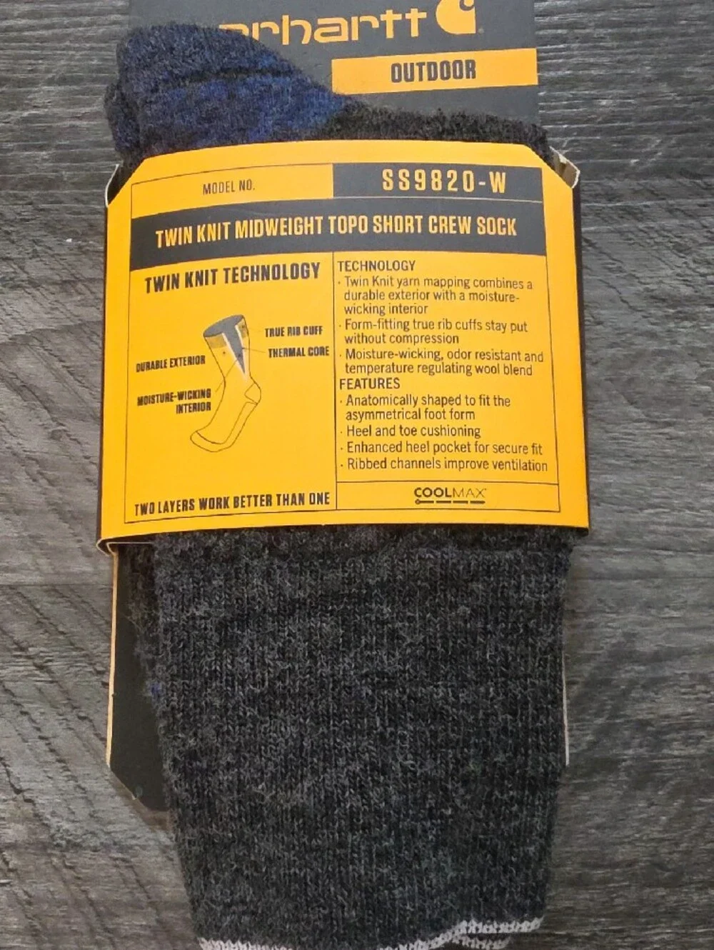 Carhartt Womens Twin Knit Midweight Short Crew Socks - Gray